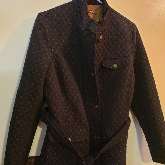 J McLaughlin Quilted Front Zip Belted Jacket Size S - Picture 1 of 5